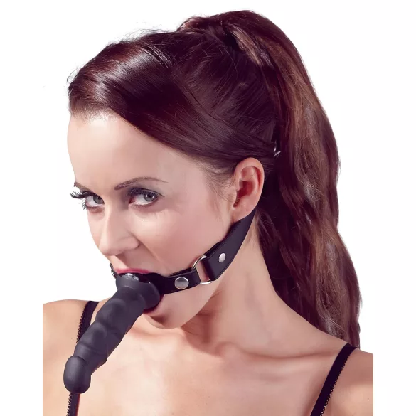 Fetish - knebel z dildem - czarny