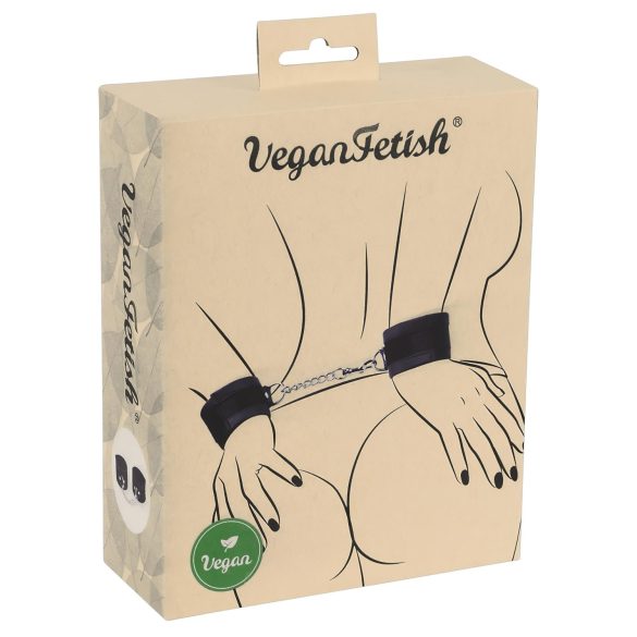 Vegan Fetish - kajdanki na nadgarstki - krótki łańcuch - czarne