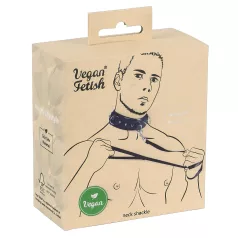   Vegan Fetish - obroża z ćwiekami i smycz - eco skóra czarna