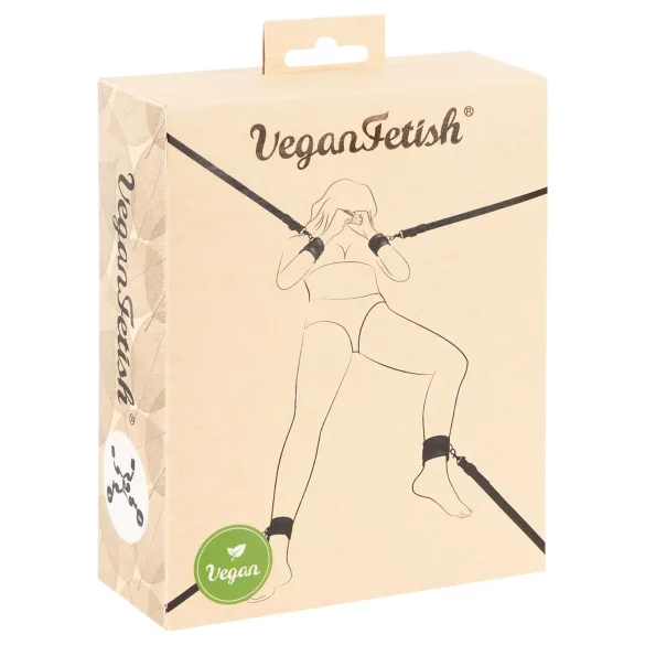 Vegan Fetish - zestaw do krępowania do łóżka - czarny