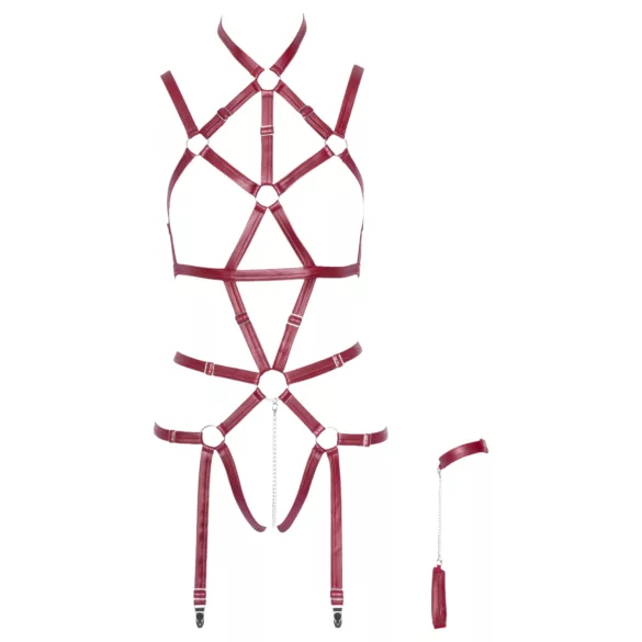 Bad Kitty - czerwony body typu full-body harness - L/XL