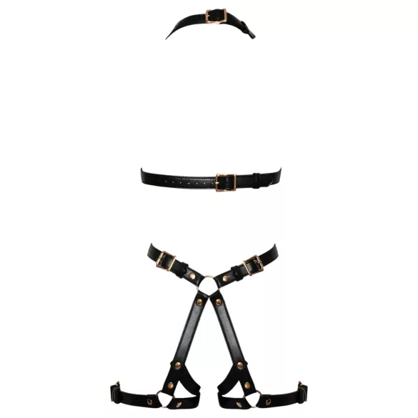 Bad Kitty - otwarte body z paskami - czarne