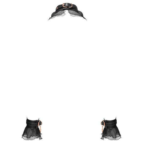 Bad Kitty - falbanka do wiązania (4 części) - czarna