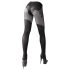 Cottelli - wzorzyste, otwarte rajstopy (czarne) - 5/XL
