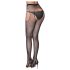 Cottelli Legwear - pończochy otwarte - błyszczące - czarne S-L
