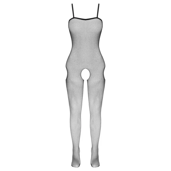 Cottelli Fantasy - siateczkowy bodystocking z wycięciami na biodrach, otwarty (czarny) - S-L