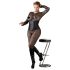 Cottelli Plus Size - czarny satynowy gorset - 2XL