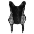 Noir - top z pasem do pończoch - wzór leopard - czarny - M
