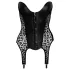 Noir - top z pasem do pończoch - wzór leopard - czarny - L