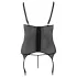 Cottelli - bluzka damska plus size z kwiatowym motywem - czarna