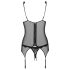 Obsessive Emperita - top z haftem i stringi (czarne)