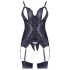 Cottelli - koronkowy otwarty top i stringi (czarne) - M