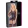 Cottelli - komplet erotyczny z koronki - otwarty top i stringi - czarny - XL