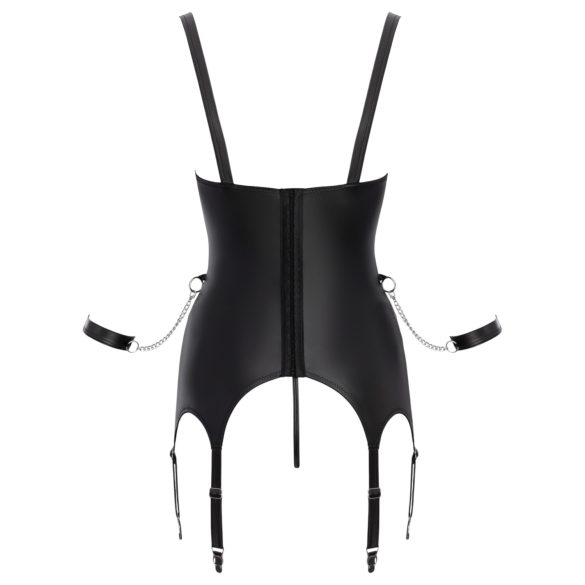 Cottelli - zestaw do bondage z otwartym biustem - czarny - M