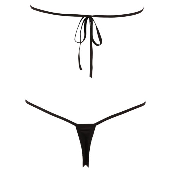 NO:XQSE - body erotyczne otwarte z cyrkoniami - czarne S-L