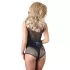 Cottelli - body z błyszczącej siateczki - czarne - XL