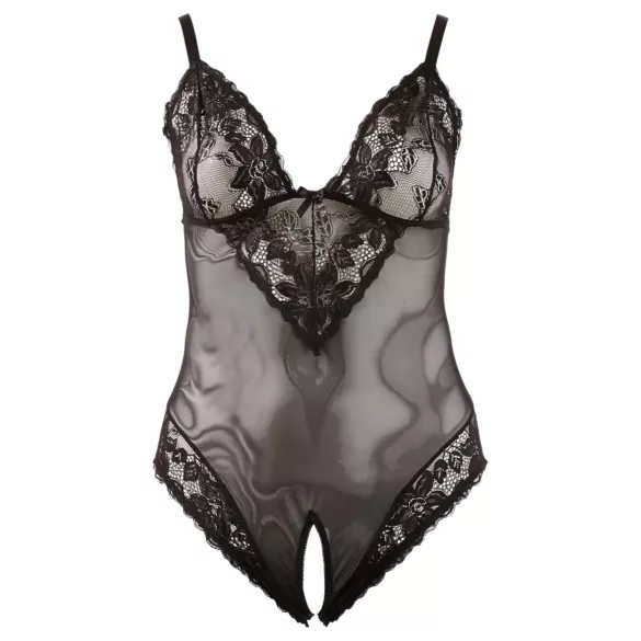 Cottelli Plus Size - body koronkowe - czarne