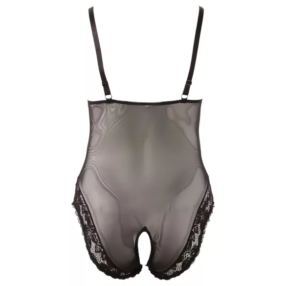 Cottelli Plus Size - body koronkowe - czarne