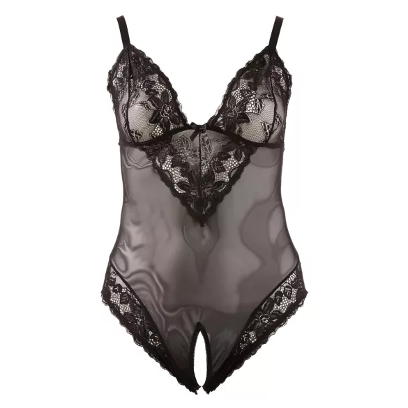 Cottelli Plus Size - body koronkowe - czarne - XXXXL