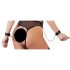 Cottelli Bondage - pleciony, otwarty body z łańcuszkami (czarne) - XL