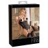 Abierta Fina - iskrzące koronkowe body z paskami (czarne) - 85C/L