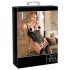 Abierta Fina - iskrzące koronkowe body z paskami (czarne) - 85C/L