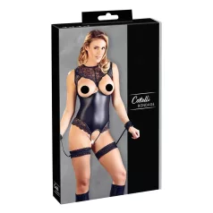   Cottelli Bondage - body z otwartym krokiem i kajdanki na ręce - L