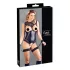 Cottelli Bondage - body z otwartym krokiem i kajdanki na ręce - L