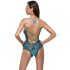 Cottelli - koronkowe body z otworem, zielone - L