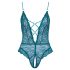 Cottelli - koronkowe body z otworem, zielone - L