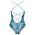 Cottelli - koronkowe body z otworem, zielone - L