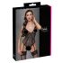 Cottelli - koronkowe body z podwiązkami, otwarte (czarne) - M