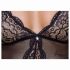 Cottelli - koronkowe body z podwiązkami, otwarte (czarne) - L