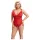 Cottelli Curves - body z przezroczystej koronki - czerwony - 3XL