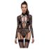 Cottelli - przezroczyste body z paskami (czarne) - L