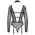 Cottelli - przezroczyste body z paskami (czarne) - L