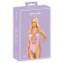 Kissable - koronkowe body z różowym haftem - L/XL