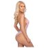 Kissable - koronkowe body z różowym haftem - L/XL