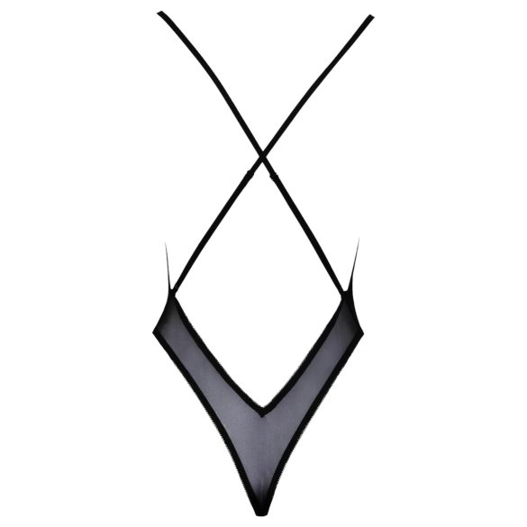 Kissable - czarne body z różowym haftem - L/XL