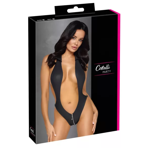 Cottelli Party - body z kołnierzykiem - czarne - M/L