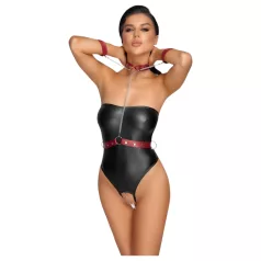   Cottelli Bondage - błyszczące body i kajdanki na ręce (czarne)
