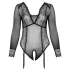 Cottelli Curves - przezroczyste body (czarne) - 2XL
