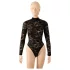Cottelli - koronkowe body z długim rękawem (czarne) - S - M