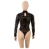 Cottelli - koronkowe body z długim rękawem (czarne) - S - M
