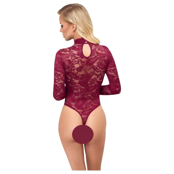 Cottelli - prześwitujące koronkowe body (czerwone) - L
