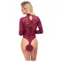 Cottelli - prześwitujące koronkowe body (czerwone) - L