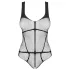Obsessive B336 - przezroczyste, otwarte czarne body z siateczki (S-L)