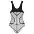 Obsessive B336 - przezroczyste, otwarte czarne body z siateczki (S-L)