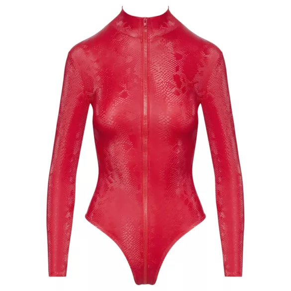 Cottelli - body damskie - wzór wężowej skóry - czerwony