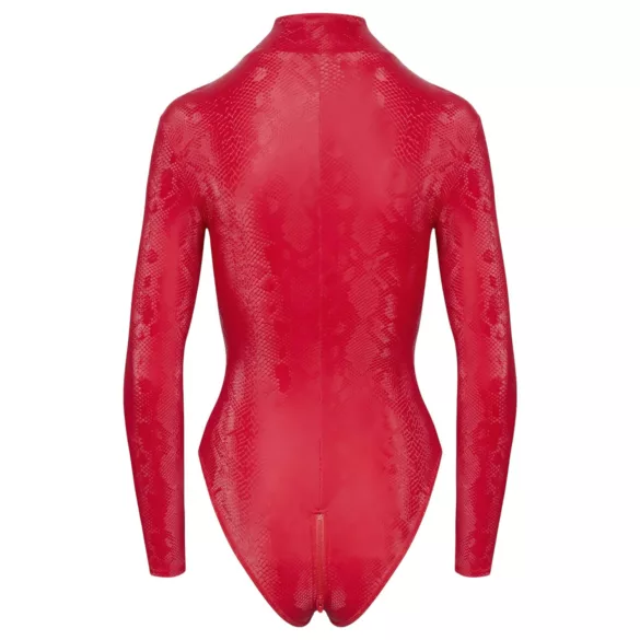 Cottelli - body damskie - wzór wężowej skóry - czerwony